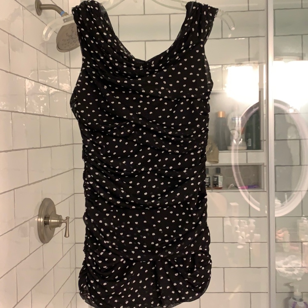 White House Black Market Polka Dot Blouse